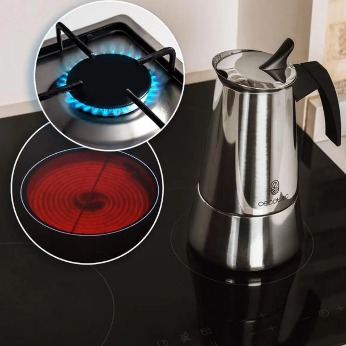Cafetera italiana Cecotec Piccolina 200 acero inoxidable 100 ml