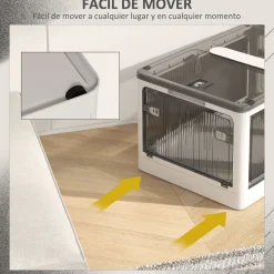 Caja de almacenamiento Crai Homcom tapa + ruedas 69L 34x60x42 cm