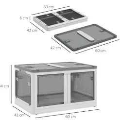 Caja de almacenamiento Crai Homcom tapa + ruedas 69L 34x60x42 cm