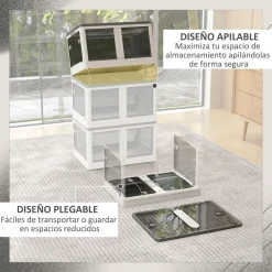 Caja de almacenamiento Crai Homcom tapa + ruedas 69L 34x60x42 cm