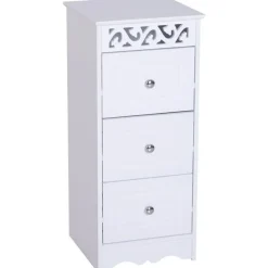 Cajonera auxiliar Homcom 3 cajones blanco 68,5x29,8x29,8 cm