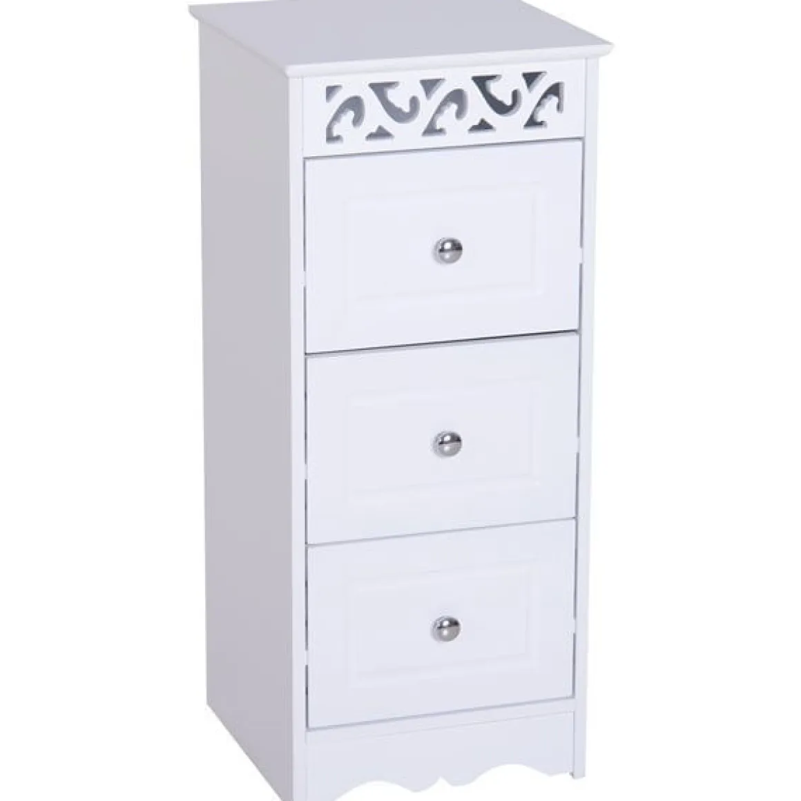 Cajonera auxiliar Homcom 3 cajones blanco 68,5x29,8x29,8 cm