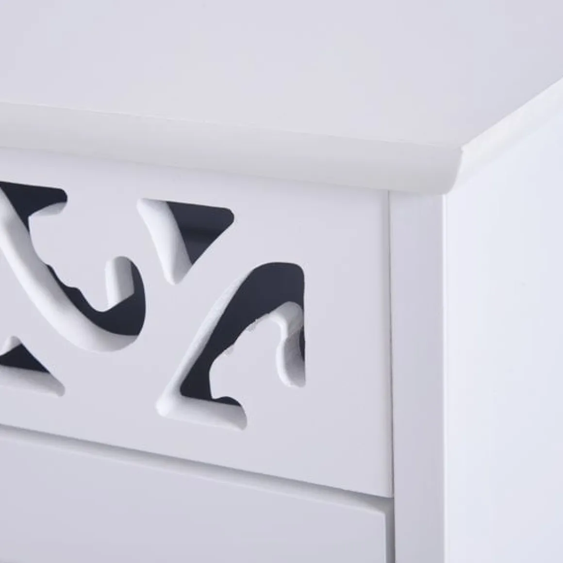 Cajonera auxiliar Homcom 3 cajones blanco 68,5x29,8x29,8 cm