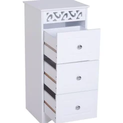 Cajonera auxiliar Homcom 3 cajones blanco 68,5x29,8x29,8 cm