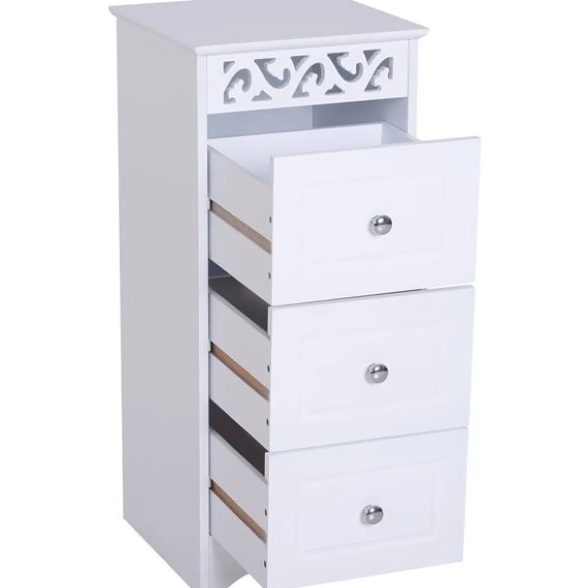 Cajonera auxiliar Homcom 3 cajones blanco 68,5x29,8x29,8 cm