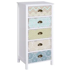 Cajonera Etnika Homcom 5 cajones multicolor 97,5x46x34 cm