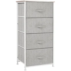 Cajonera Hatay Homcom 4 cajones tela gris 92x45x30 cm