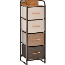 Cajonera Homcom 4 cajones de lino marrón 99x31x29 cm