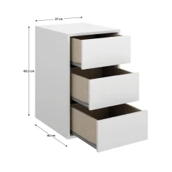 Cajonera interior 3 cajones blanco 60,5x37x40 cm