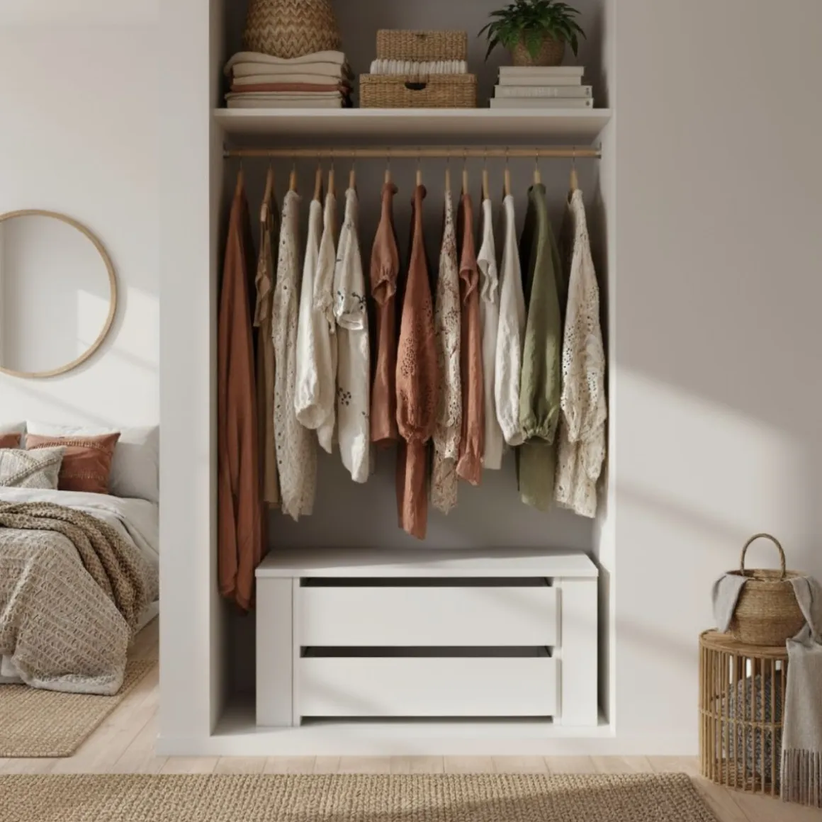 Cajonera interior 2 cajones blanco mate 34,5x72,8x45 cm
