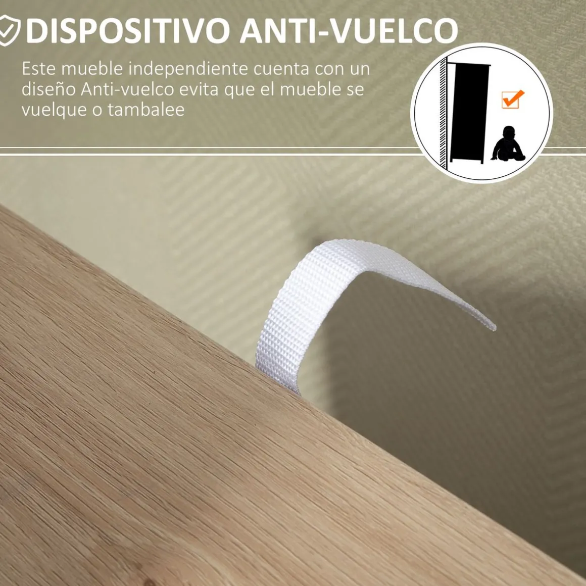 Cajonera Luxi Homcom 4 cajones + 1 puerta roble 83x54x29 cm