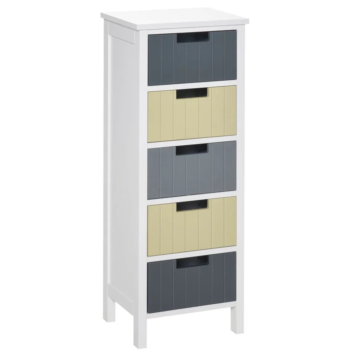 Cajonera Luz Homcom 5 cajones multicolor 90,5x35x28 cm