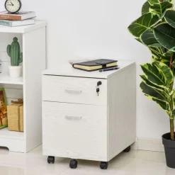 Cajonera Malia Vinsetto 2 cajones con llave blanco 55,6x40x45 cm