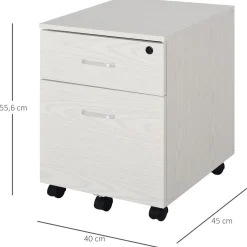 Cajonera Malia Vinsetto 2 cajones con llave blanco 55,6x40x45 cm