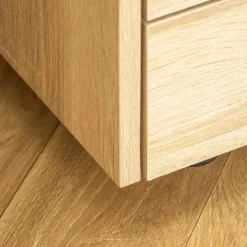 Cajonera Sezze Vinsetto 4 cajones + 4 ruedas natural 65x40x36 cm