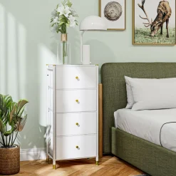 Cajonera Tibio Homcom 4 cajones plegables 98x46x30 cm