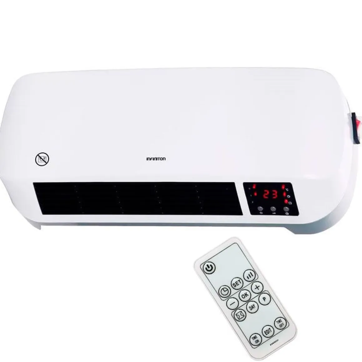 Calefactor cerámico de pared Infiniton HCW-4505 eléctrico 2000W temporizador con mando a distancia