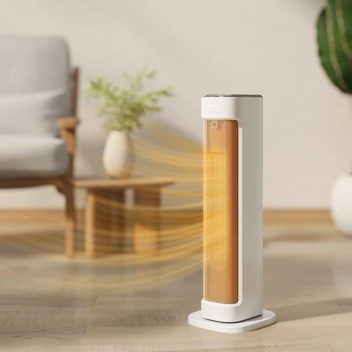 Calefactor cerámico Homcom 2000W 3 modos + mando a distancia blanco