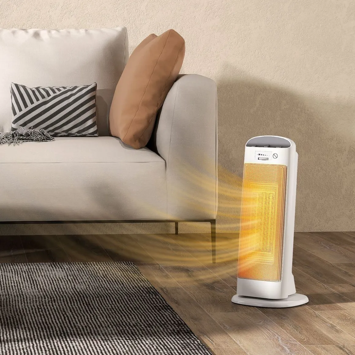 Calefactor cerámico Homcom 2000W 3 modos oscilación blanco
