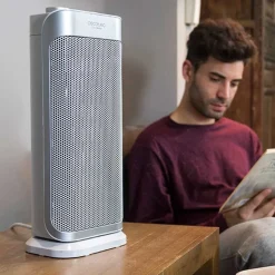 Calefactor cerámico vertical Ready Warm 6250 Ceramic Sky Style Cecotec oscilante 2000W blanco