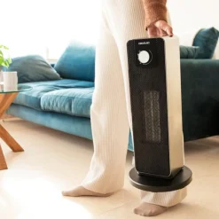 Calefactor de pie Cecotec ReadyWarm 2000 Max Ceramic Rotate 2000W oscilante 3 modos negro