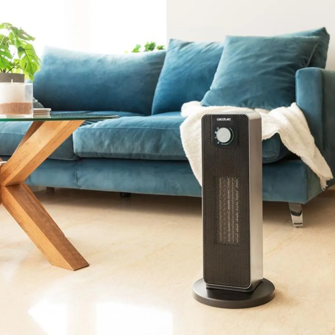 Calefactor de pie Cecotec ReadyWarm 2000 Max Ceramic Rotate 2000W oscilante 3 modos negro
