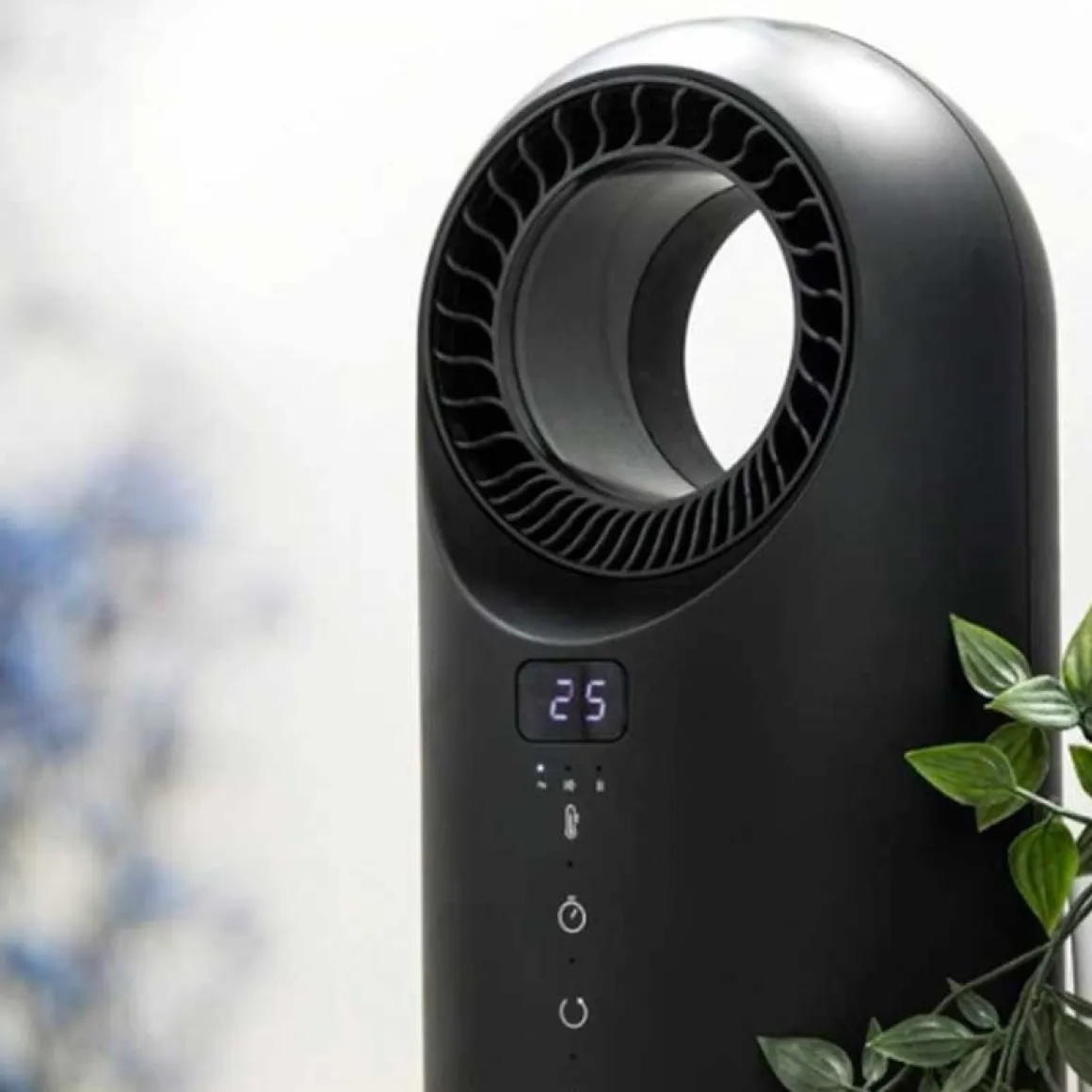 Calefactor Ready Warm 8400 Bladeless Connected 1500W Wifi oscilante/panel táctil negro