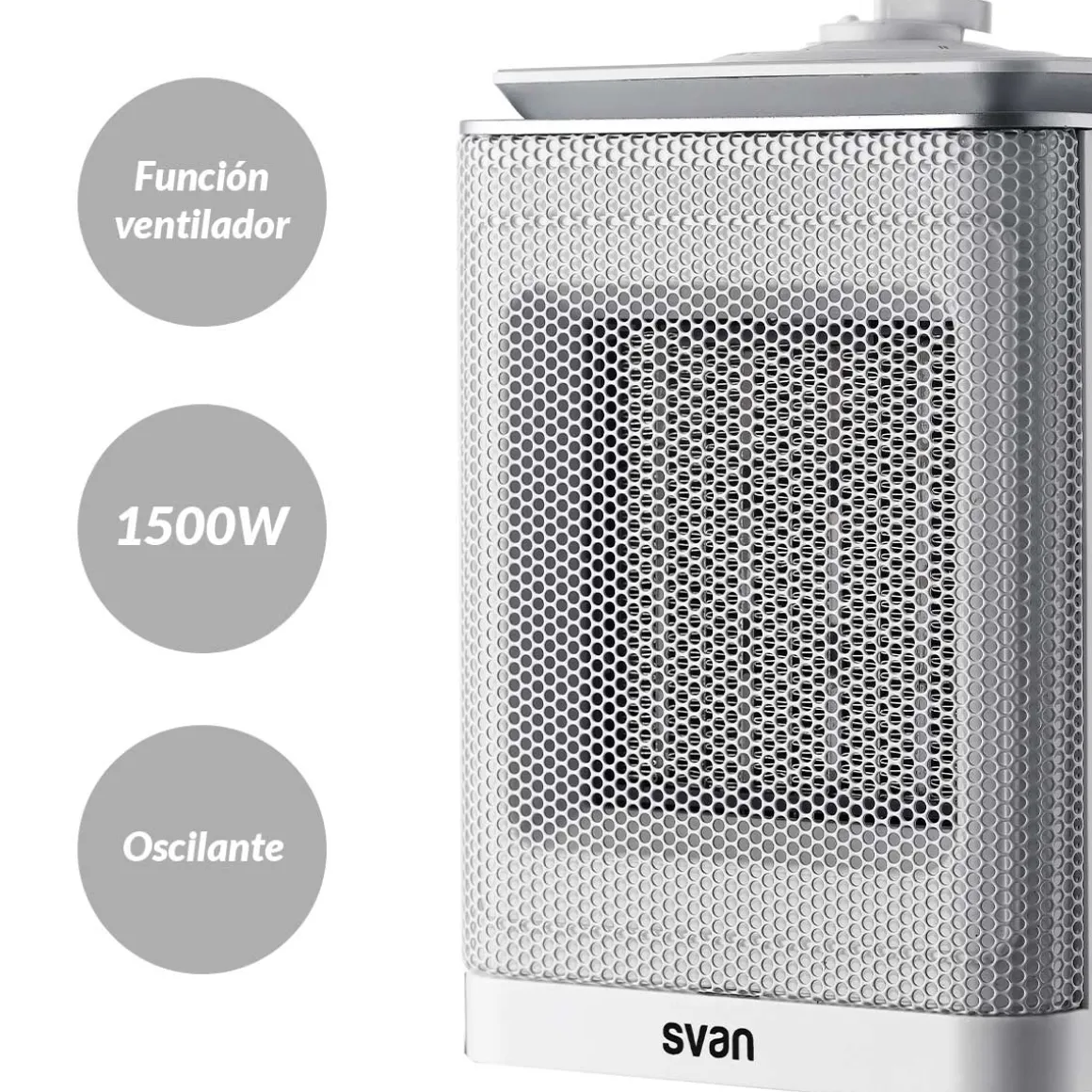Calefactor ventilador Svan SCEC1500V 1500W 3 niveles oscilante blanco