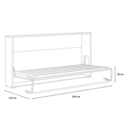 Cama abatible Eleonora para colchones de 90x190 cm