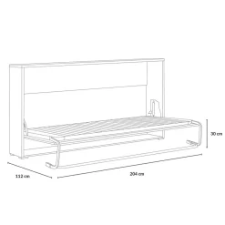 Cama abatible Eleonora para colchones de 90x190 cm