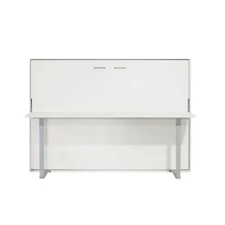 Cama abatible horizontal Matt con escritorio y somier blanco 135x190 cm
