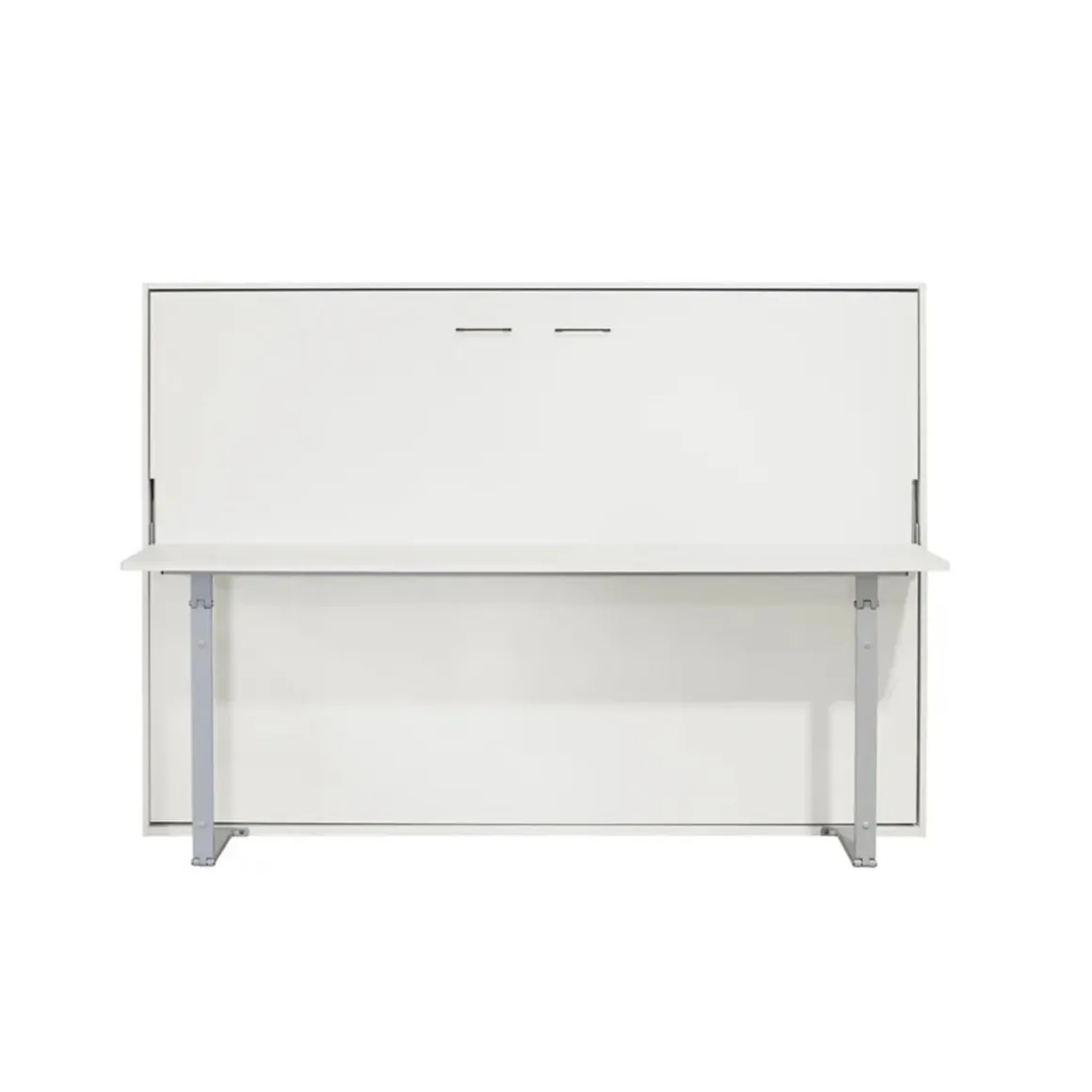 Cama abatible horizontal Matt con escritorio y somier blanco 135x190 cm