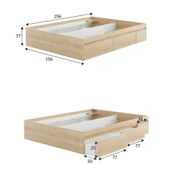 Cama Bed 4 cajones 37x156x196 cm