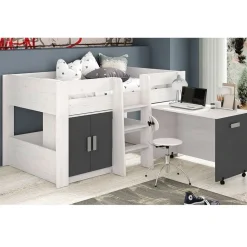 Cama Block Donald con mesa de estudio 110,6x208,6x97,2 cm