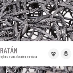 Cama cueva para gatos PawHut de ratán con cojín