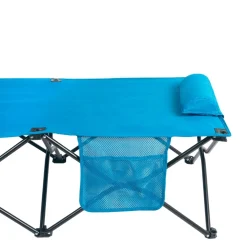 Cama de camping Aktive plegable + bolsa de transporte azul 38x62x178 cm