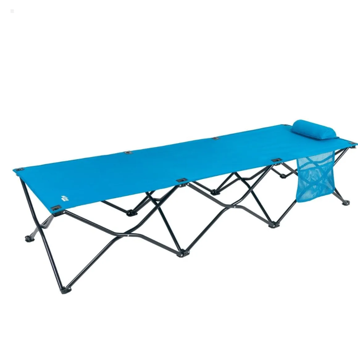 Cama de camping Aktive plegable + bolsa de transporte azul 38x62x178 cm