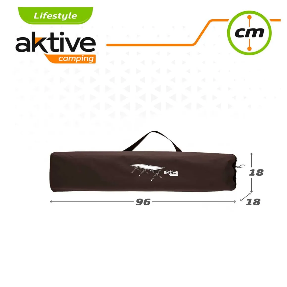 Cama de camping Aktive plegable 100kg negro 42x190x64 cm