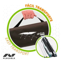 Cama de camping Aktive plegable 100kg negro 42x190x64 cm