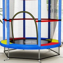 Cama elástica Bari Homcom entrada con cremallera multicolor Ø140x190 cm