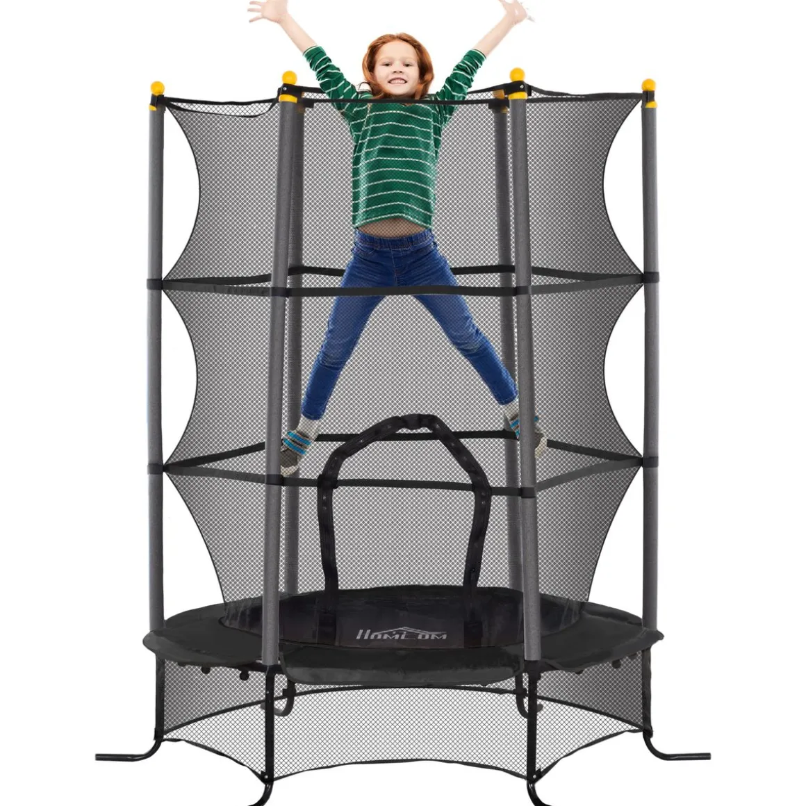 Cama elástica Sky Homcom puerta con cremallera + bordes acolchados Ø163x190 cm