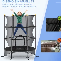 Cama elástica Sky Homcom puerta con cremallera + bordes acolchados Ø163x190 cm