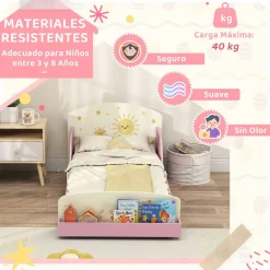Cama infantil Play Aiyaplay anticaídas + estante 60x150 cm