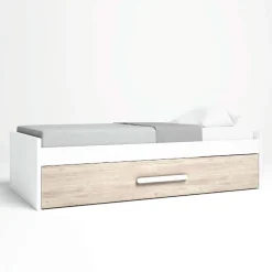 Cama nido Estelle con tirador blanco mate/sahara 51x202x99,5 cm