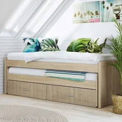 Cama nido Lara 2 camas 2 cajones 72x200,5x98 cm