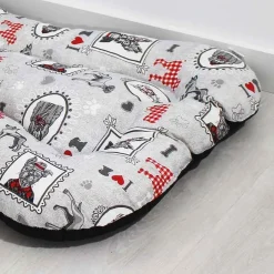 Cama para mascotas Camacan forma hueso acolchada estampado