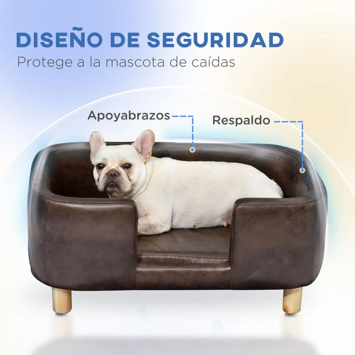 Cama para mascotas Chester Pawhut marrón 31x74x48,5 cm