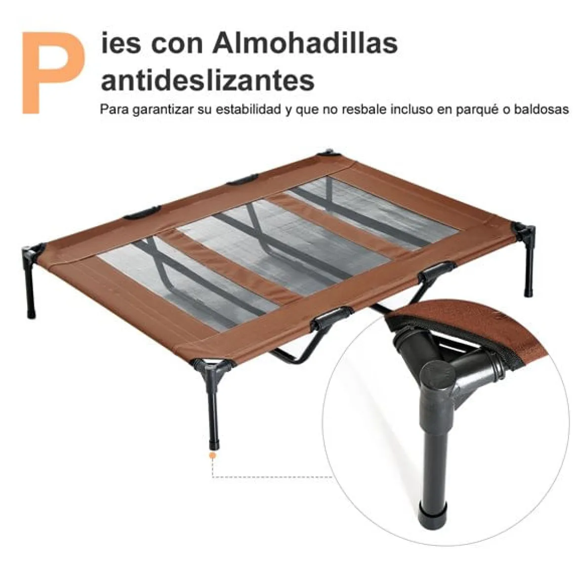 Cama para mascotas elevada PawHut marrón 23x122x92 cm
