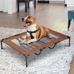 Cama para mascotas elevada PawHut marrón 23x122x92 cm
