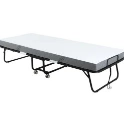 Cama plegable Rilo Homcom portátil con colchón blanco 42,5x200x80 cm
